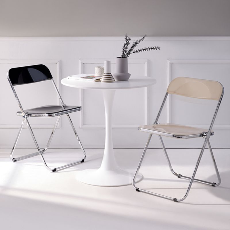 Chaise d'intérieur et d'extérieur moderne en métal, chaise d'appoint de salle à manger à dossier ouvert sans accoudoirs