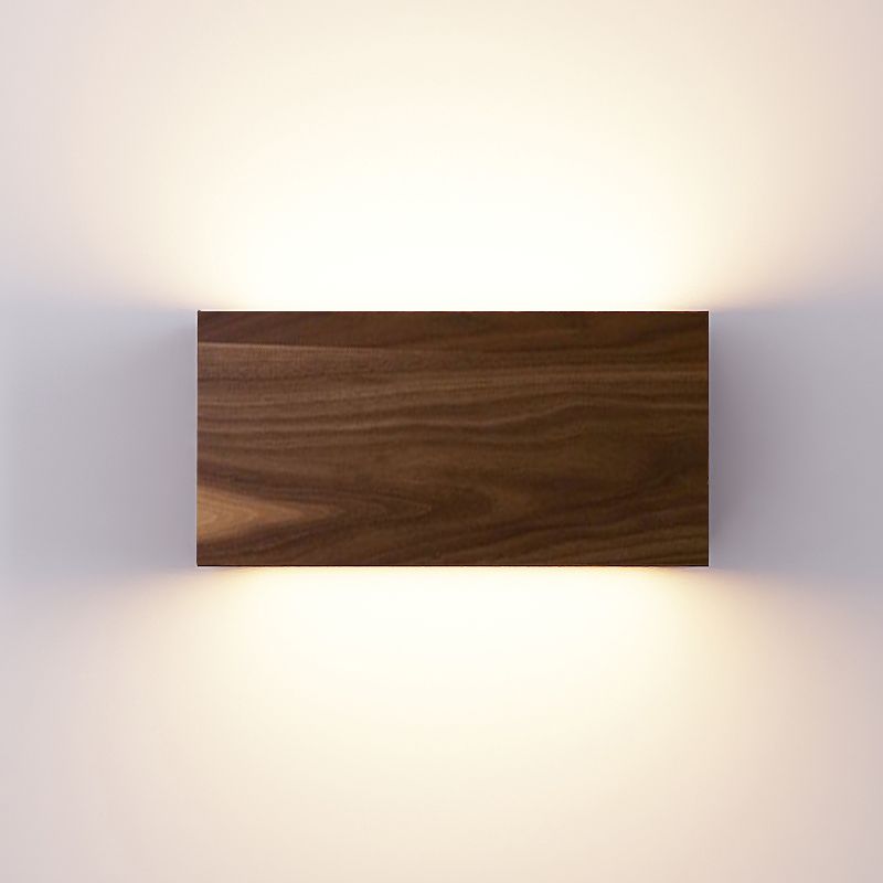 Modern Household Wall Lamp Fixture Wooden Shade Sconce for Bedroom Sitting Room