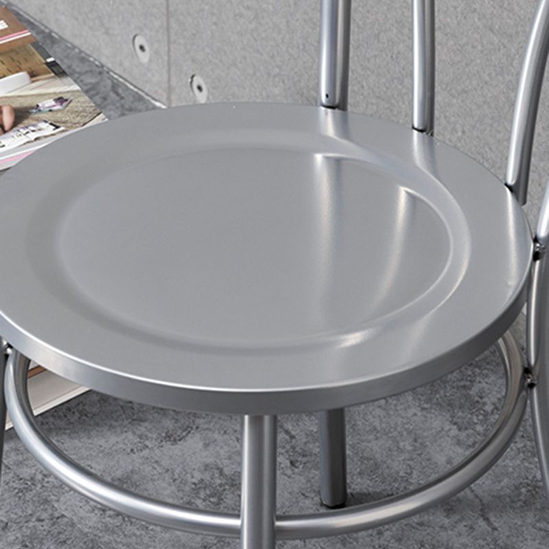 Industrial Windsor Back Armless Chair Metal Dining Room Chairs