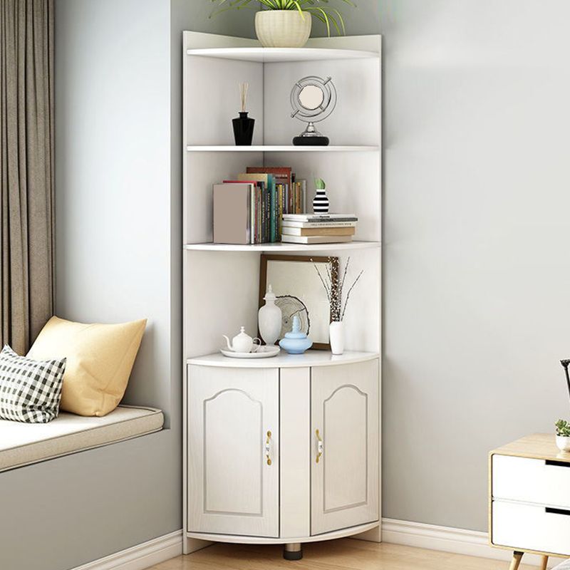 Wooden Modern Accent Cabinet Triangle Storage Cabinet with 2 Doors
