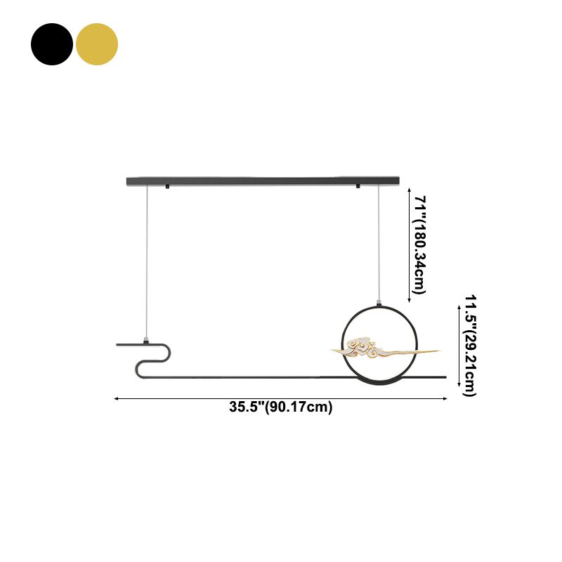 Contemporary Linear Pendant Lighting Fixtures Metal 2 Light Island Light Fixtures