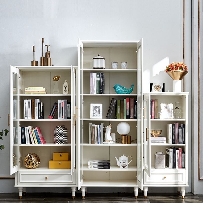 Modern Style Bookshelf Closed Back Standard Engineered Wood Bookcase in White