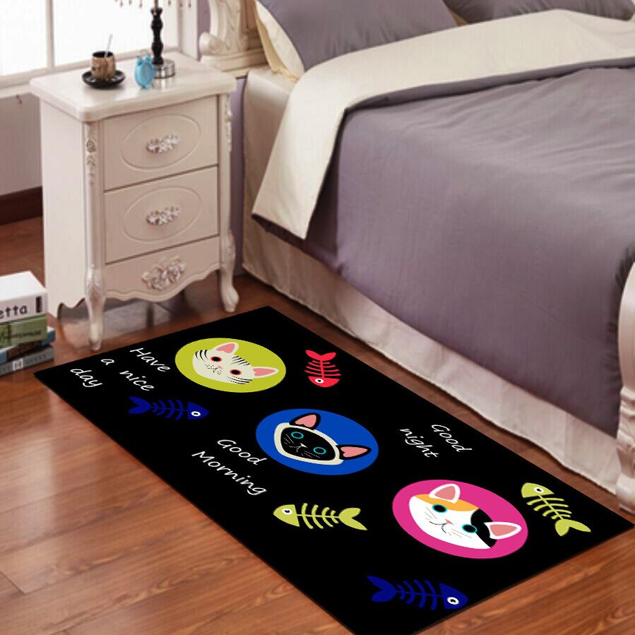 Personality Patterned Rug Multi Colored Nordic Carpet Synthetics Machine Washable Non-Slip Pet Friendly Rug for Great Room