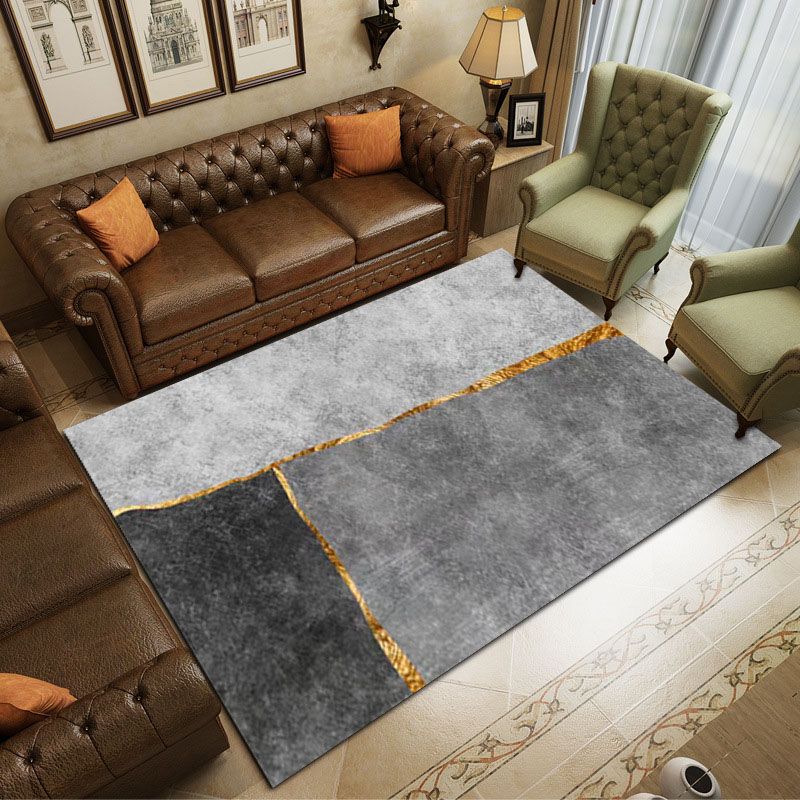 Tapis de salon vert en Polyester, bloc de couleur, résistant aux taches, pour la décoration de la maison
