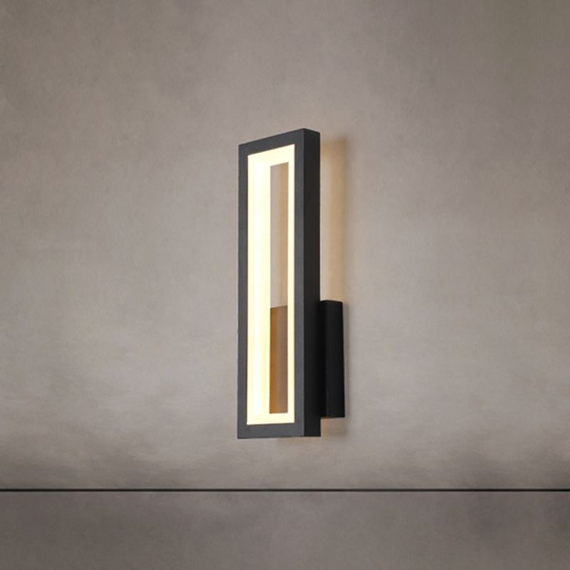 1 Light Rectangle Wall Mounted Lamps Modern Style Metal Wall Sconces
