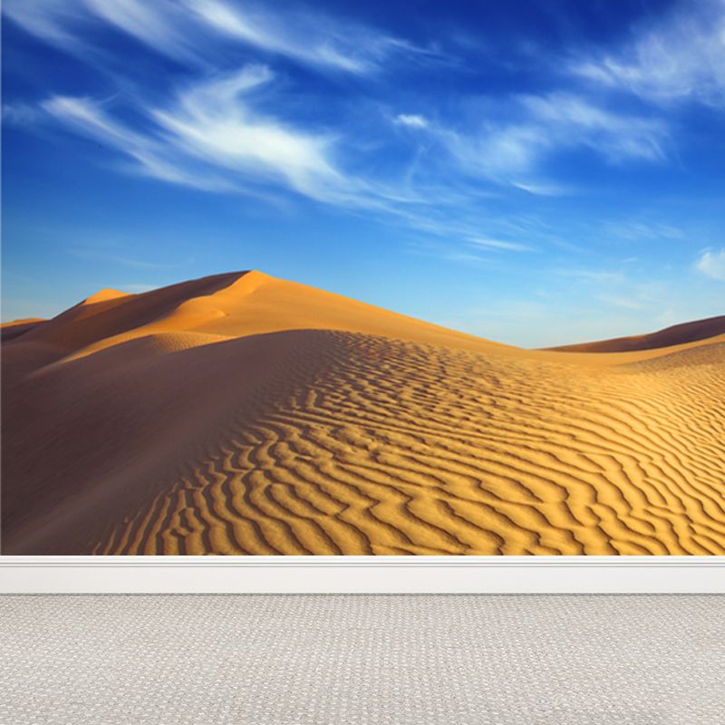 Dune and Sky Scenery Mural Contemporary Moisture Resistant Bedroom Wall Covering, Custom