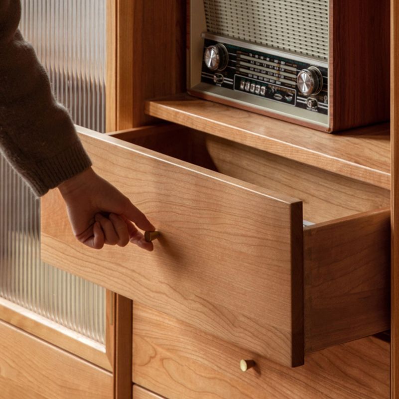 Closed Back Bookcase Standard Wooden Contemporary Natural Bookshelf