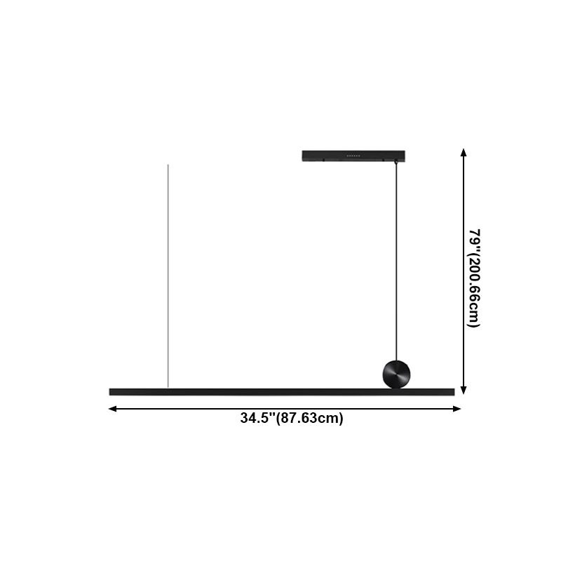 Modern Rectangle Island Pendant Lamps 1-Light Hanging Light Fixtures with Acrylic Shade