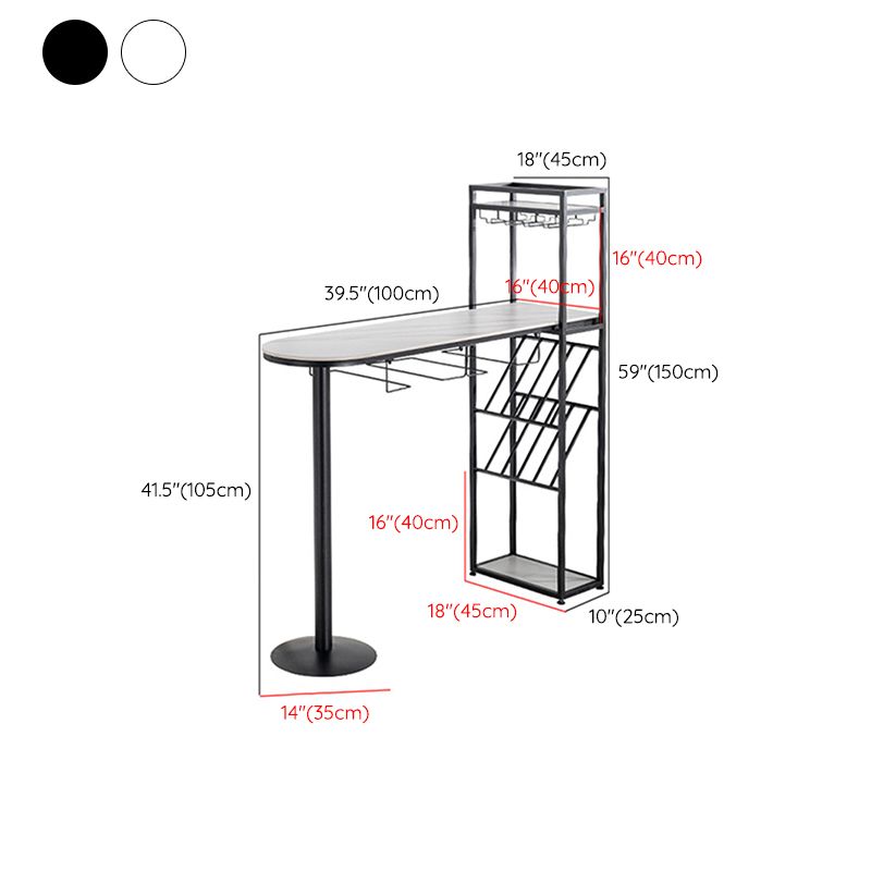 Glam Stone 1/2/3 Pieces Bar Table Set Rectangle Bar Table with Metal Legs for Kitchen