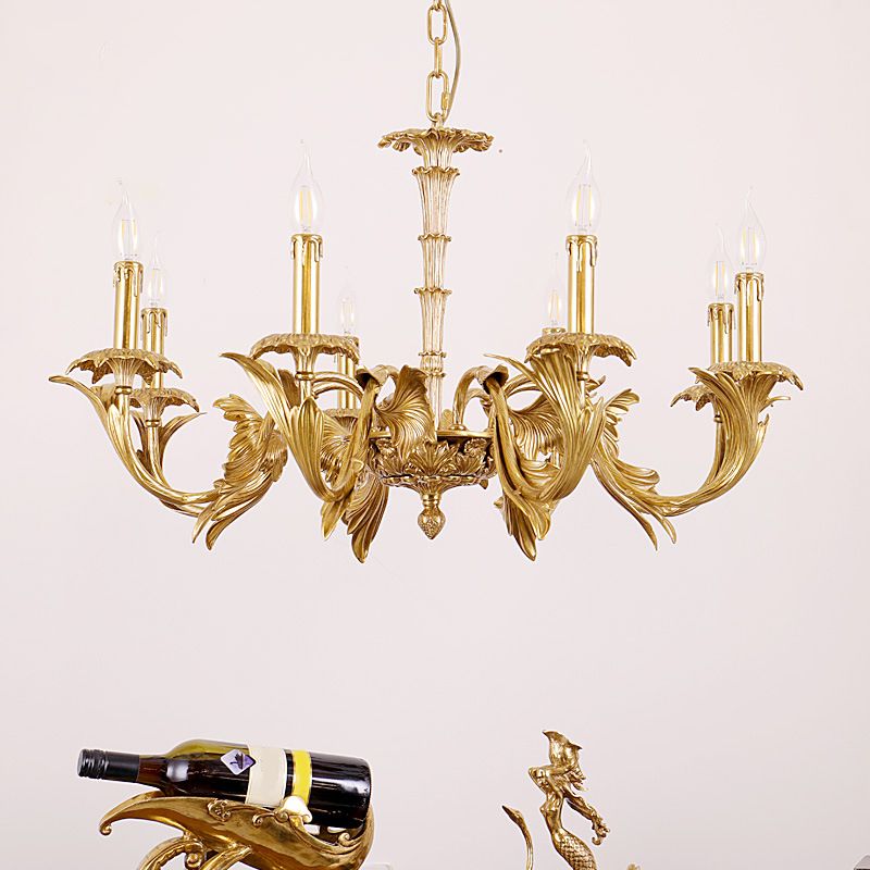Candelabra Metal Chandelier Light Fixtures Antique Living Room Suspended Lighting Fixture