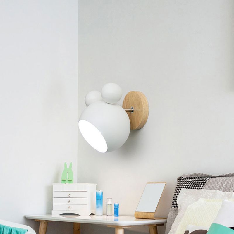 Bedroom Wall Sconce Lighting Minimalist Sconce Light Fixture with Cartoon Metal Shade