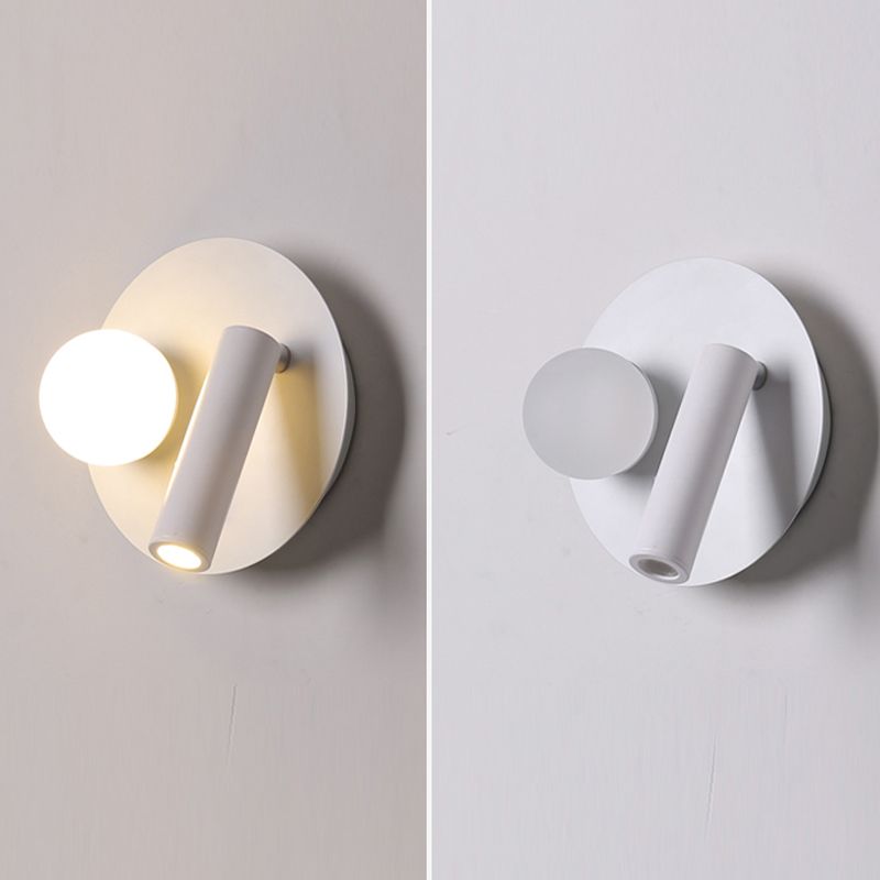 Modern LED Metal Wall Sconce Geometric Shape Wall Light with Acrylic Shade for Bedroom