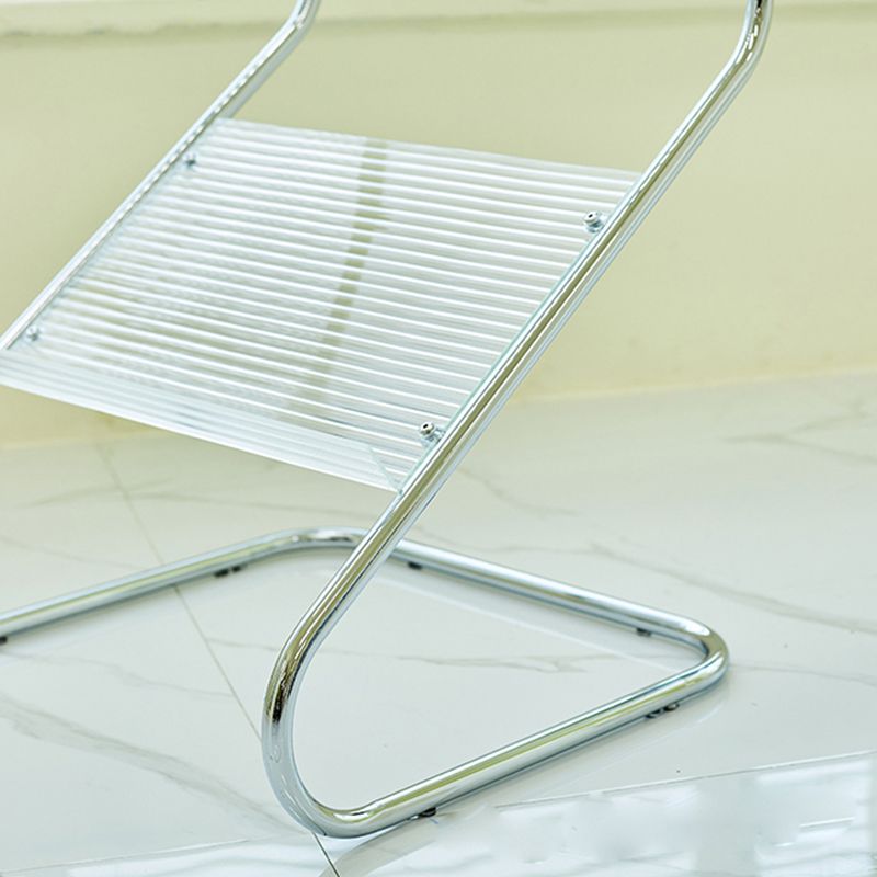 Modern Glass Top Side Table Metal Abstract Base End Table with Magazine Holder