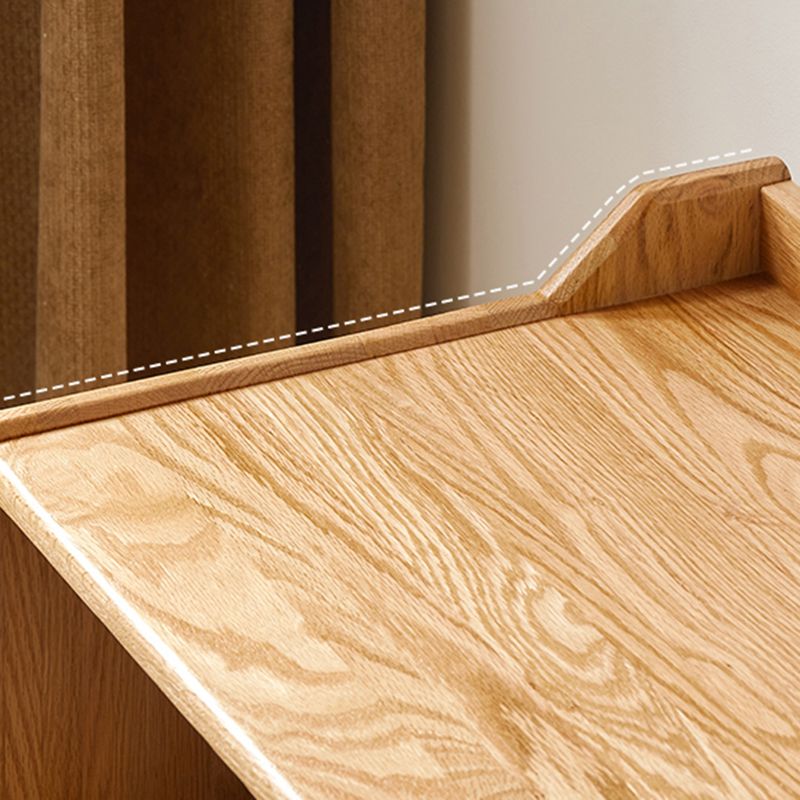 Solid Wood Dining Server Modern Style Rattan Door with 3 Drawers