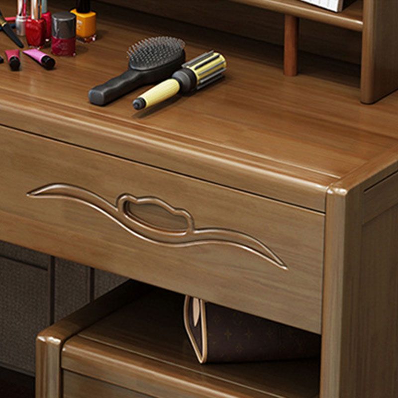 Traditional Bedroom Solid Wood 4 Drawer Standing Make-up Vanity