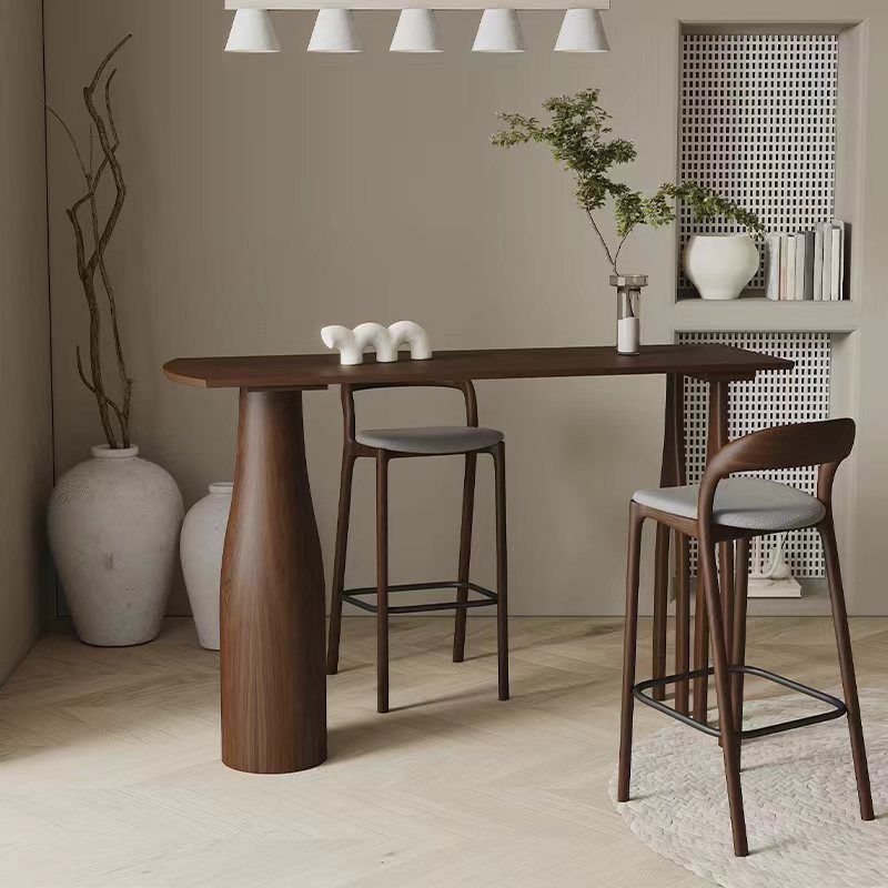 Solid Wood Bar Stool Table Contemporary Pub Height Dining Table
