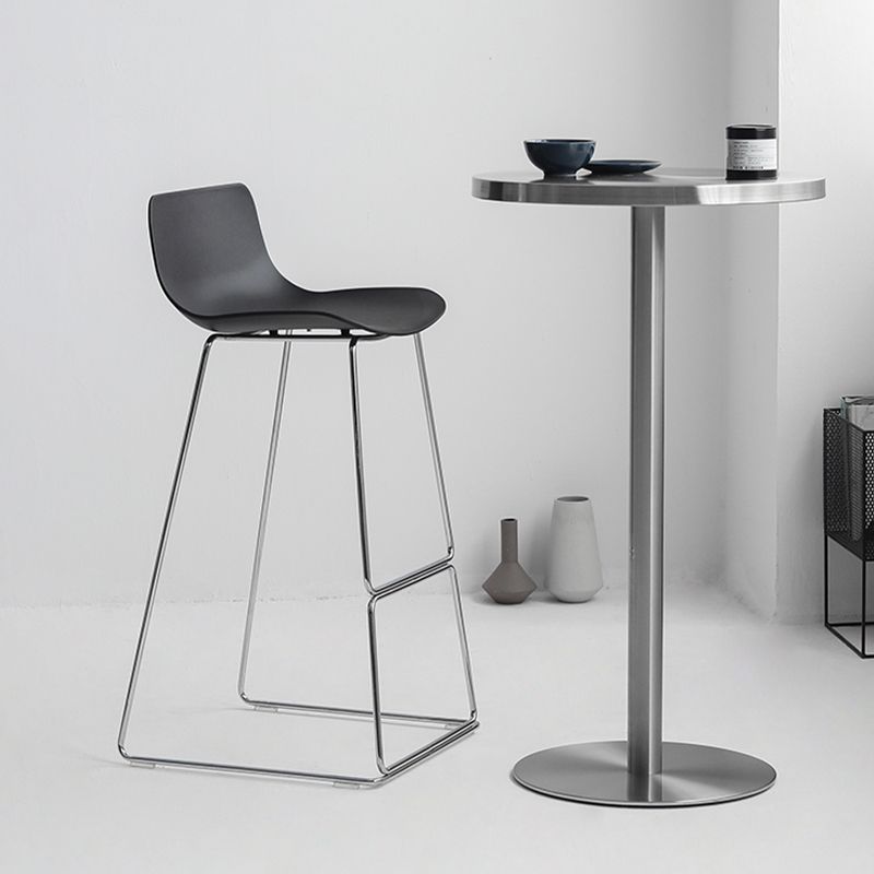 Scandinavian Armless Bar Stool Plastic and Steel Bar Stool for Living Room