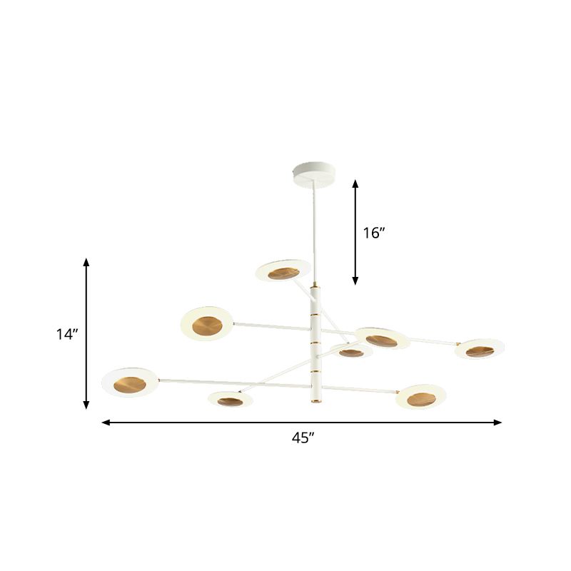 Lámpara de lámpara de discos de múltiples niveles metal y acrílico posmoderno 4/6/8 luces negras/blancas luz colgante para comedor