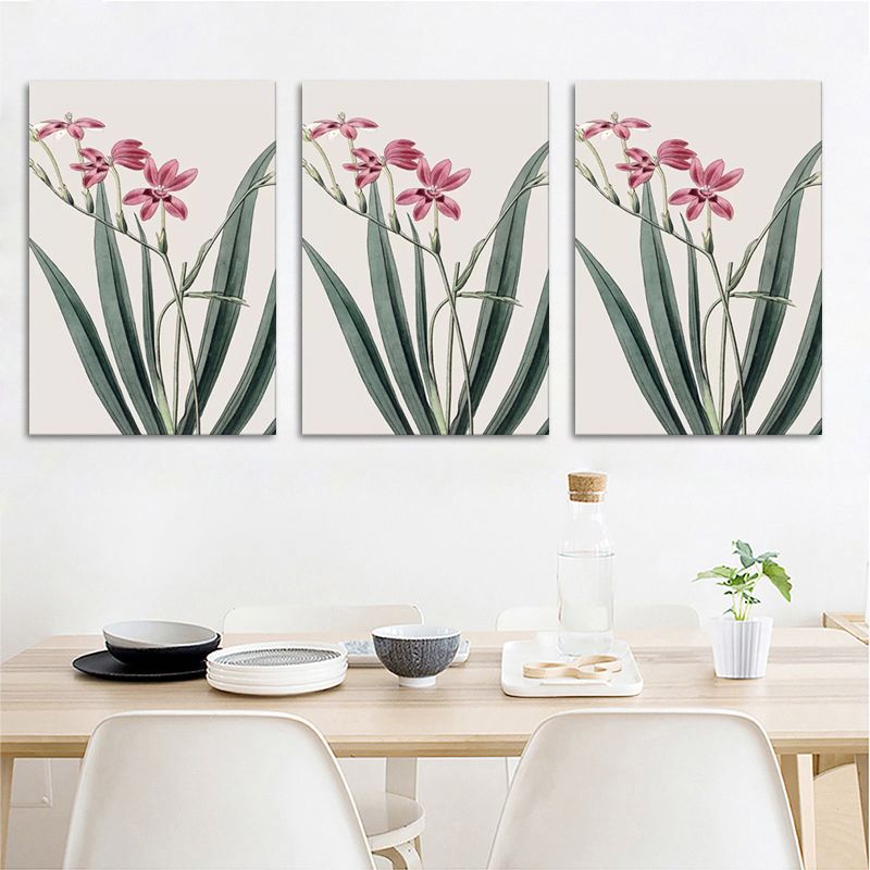 Flowers Canvas Wall Art Textured Surface Minimalistic Girls Living Room Painting