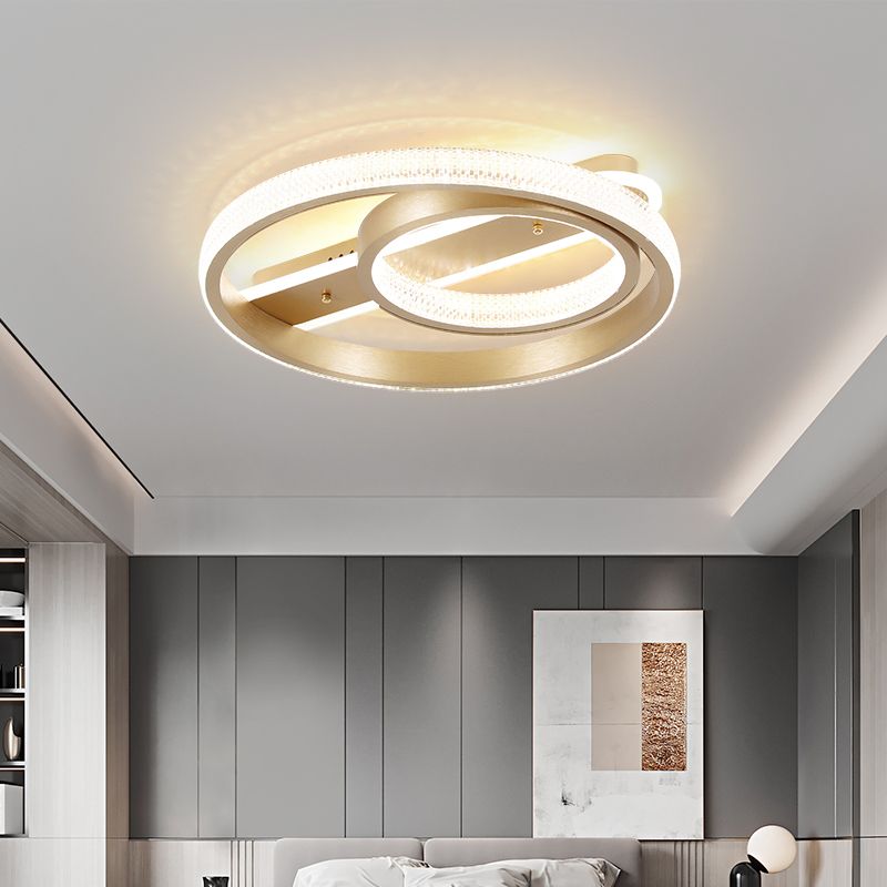 Plafonniers encastrés à LED avec abat-jour en acrylique, luminaire de simplicité doré