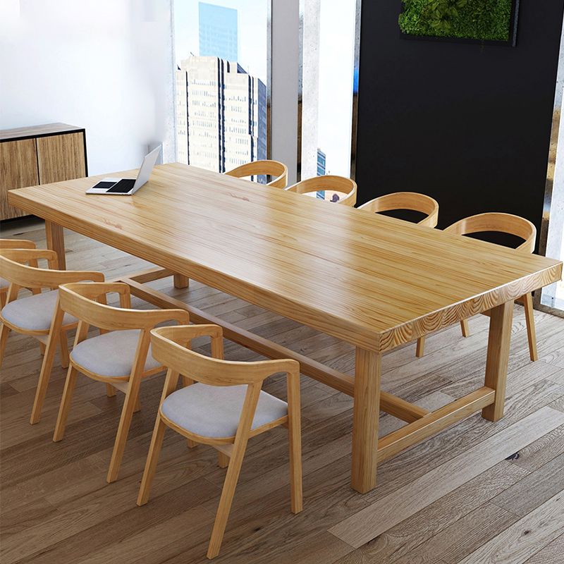 Mesa de comedor industrial de madera maciza mesa de madera con base de caballete