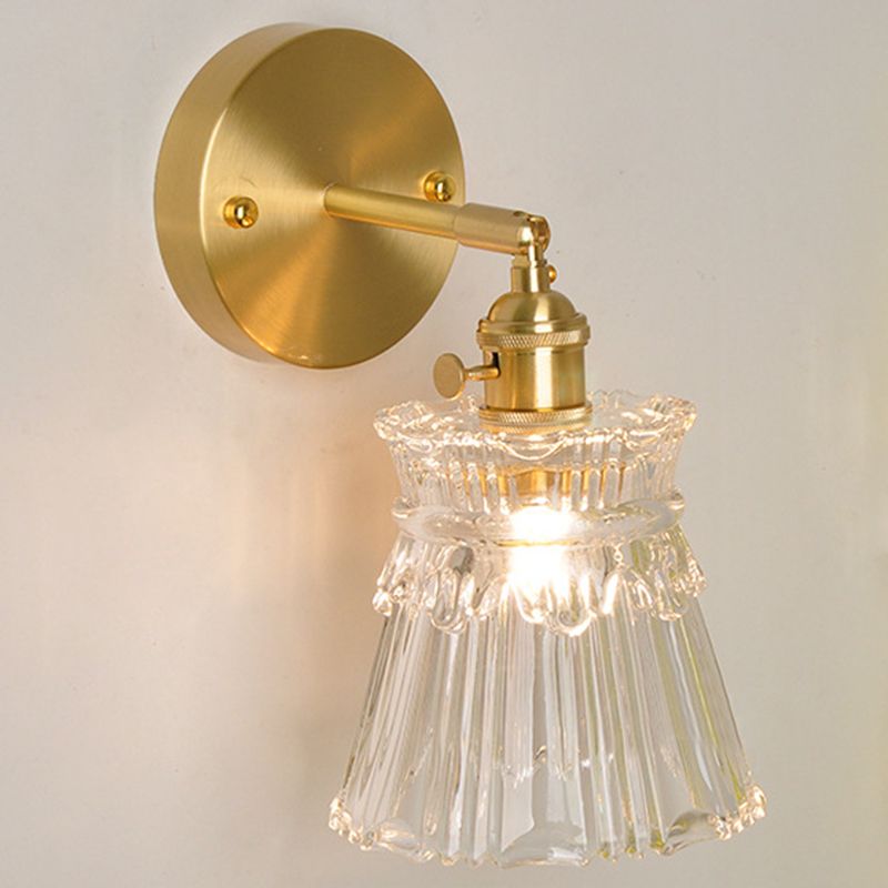 1 luminaire d'éclairage industriel léger avec verre côtelé pressé Light pour la salle de bain de la chambre à coucher