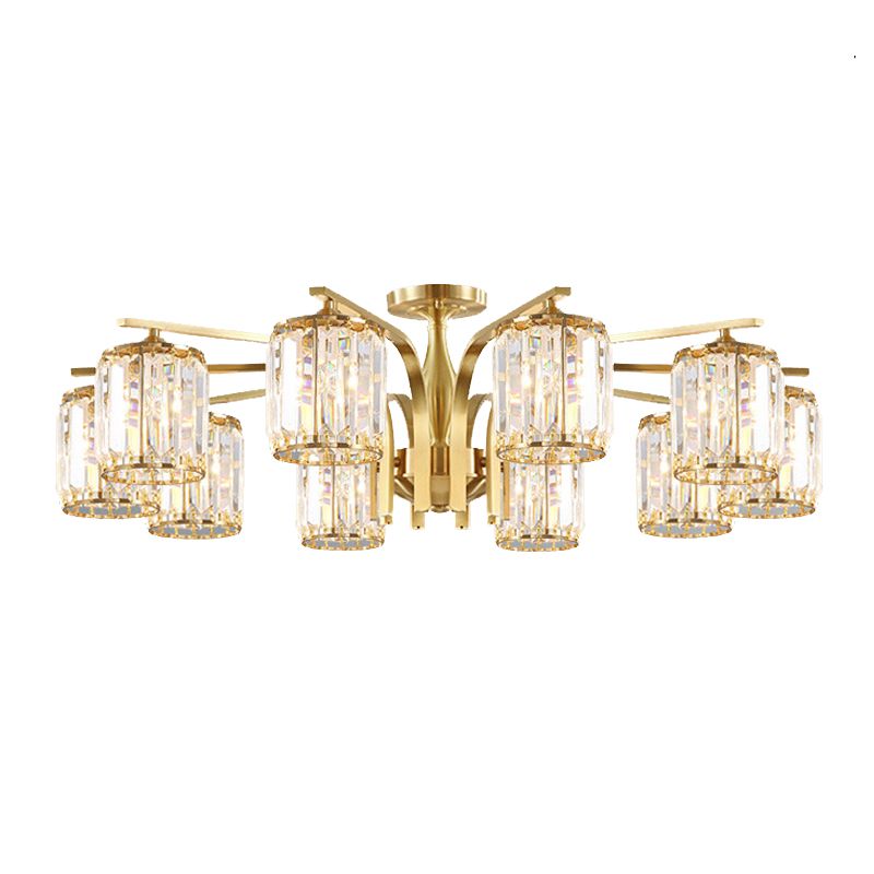 Modern Minimalist Ceiling Lamp Crystal Shade Flush Mount Light Fixture for Bedroom