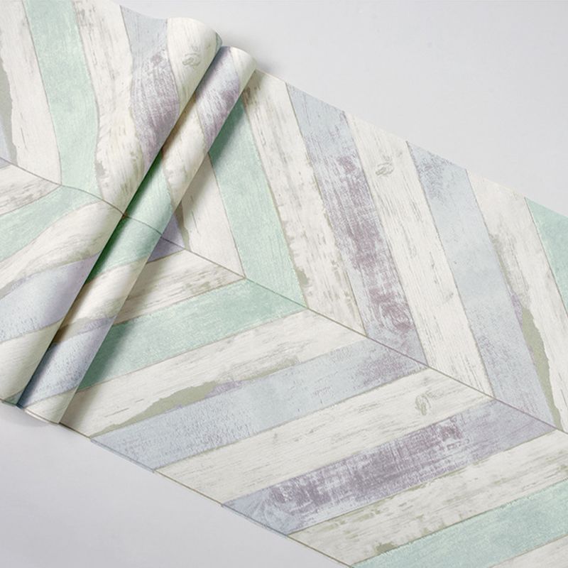 Minimalist Beige Retro Chevron Wood Wallpaper, 31'L x 20.5"W, Non-Pasted