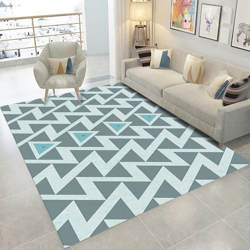 Mehrfarbiger, stilvoller Teppich für den Innenbereich, frisches geometrisches Design, Bereichsteppich, Polyester, schmutzabweisender Teppich für Heimdekoration
