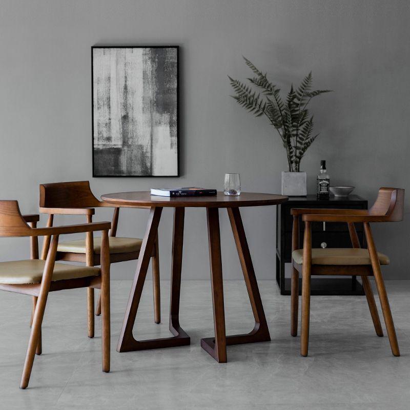 Mesa de comedor redonda de estilo contemporáneo muebles de madera maciza para comedor