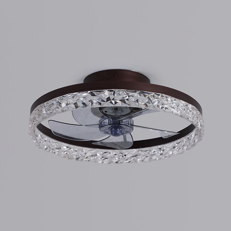 Modern Concise LED Ceiling Light Lacquered Iron Circular Ceiling Fans with Acrylic Shade