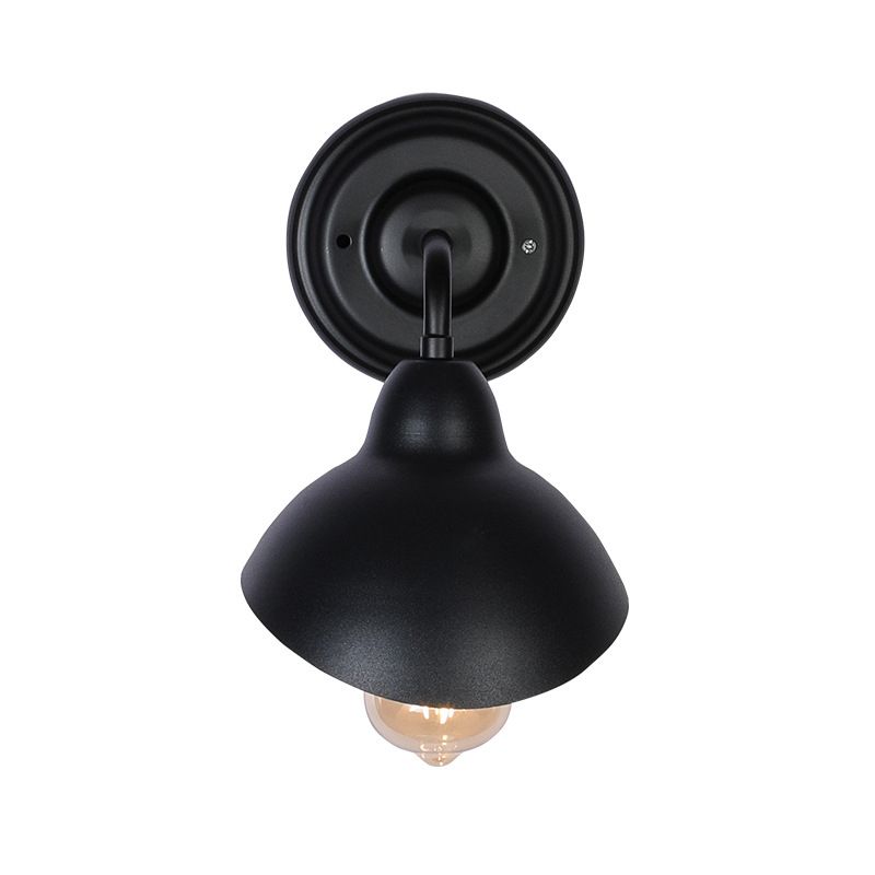 1 Glühbirnenkuppel-ähnliche Wandhalterung Lichtlager schwarzes Metallic Wall Lighting Ideen für Schlafzimmer