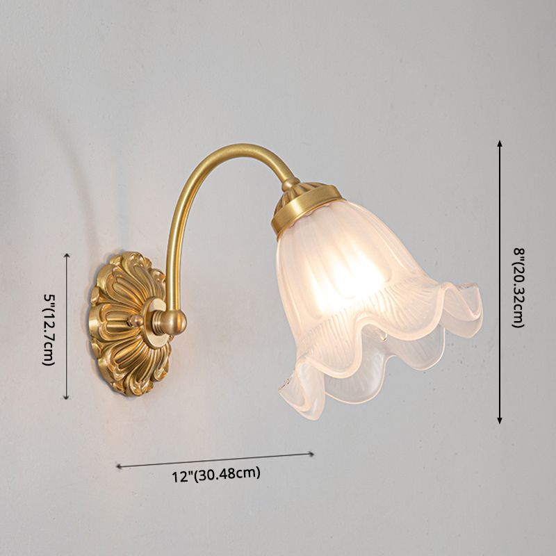 Modern Minimalist Style Gooseneck Wall Mounted Light Fixture 1 Light Wall Sconce Lights with Glass Shade