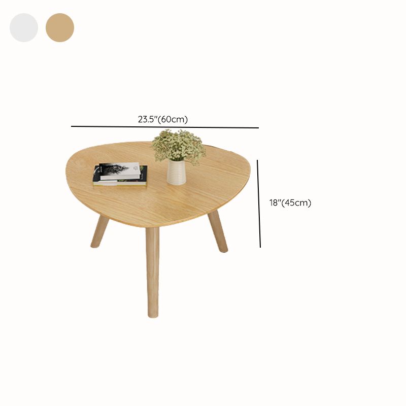 Solid Wood 3 Legs Coffee Table Set Modern Geometric Cocktail Table