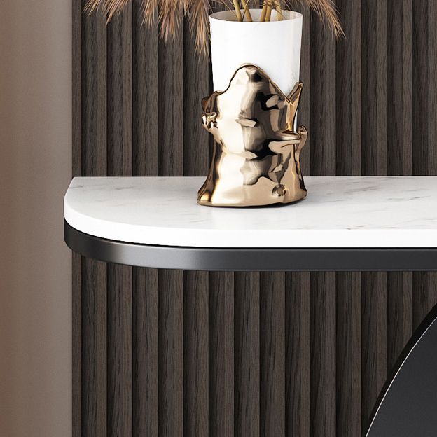 31.5" Tall Modern Console Table 1-shelf Half Moon Accent Table for Hall