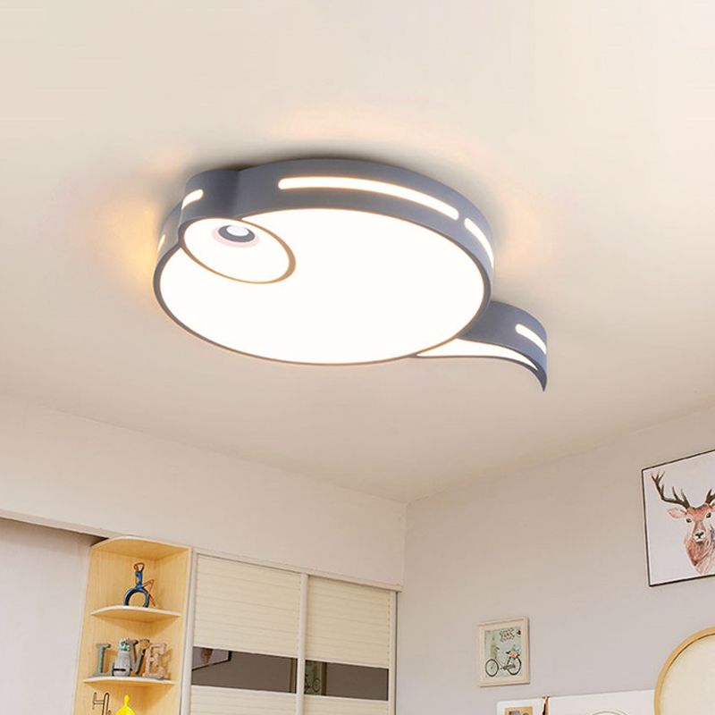 Tadpole Bedroom Ceiling Fixture Acrylic Led Contemporary Flush Mount Light in Gray/Blue/Pink