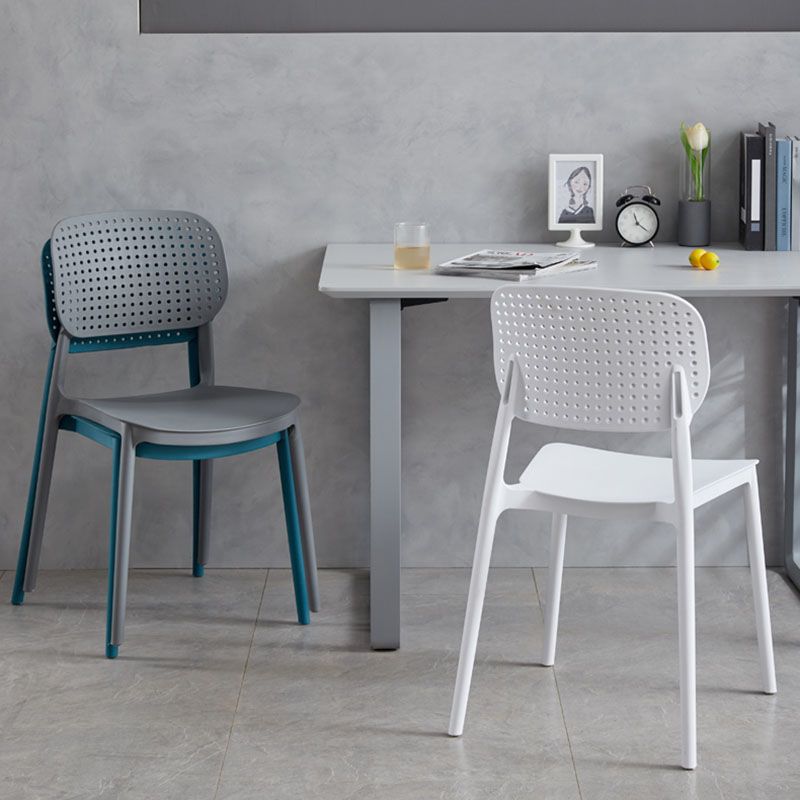 Minimalist Design Plastic Dining Armless Chair Open Back Dining Side Chairs