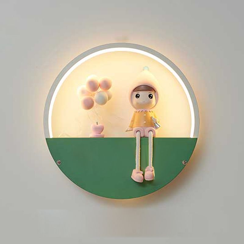 1 illuminazione da parete in metallo moderno per la parete del cerchio leggero per camera da letto