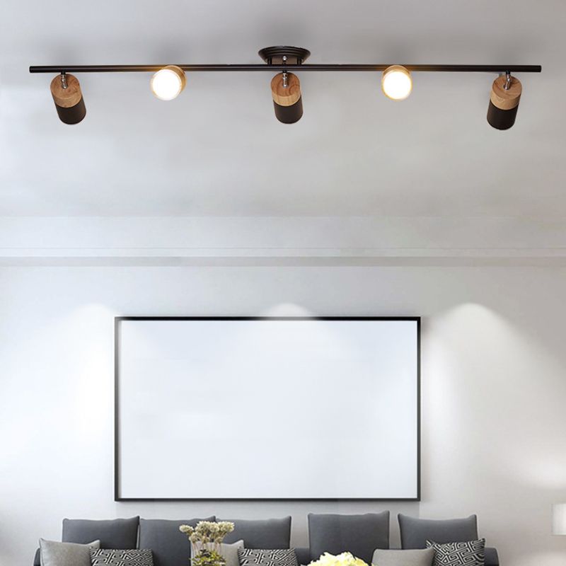 Cylindrique Shape Rail Ceiling Lamp Modern Aluminium Flush Mount for Clothing Store