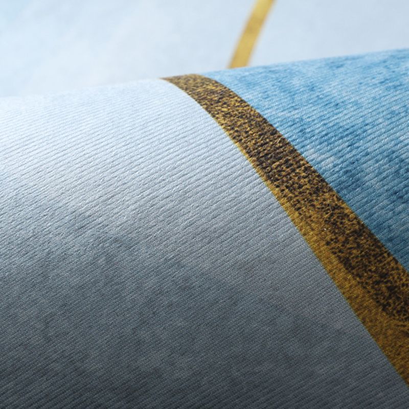 Gray Modern Carpet Polyester Line Carpet Non-Slip Backing Carpet for Home Decor