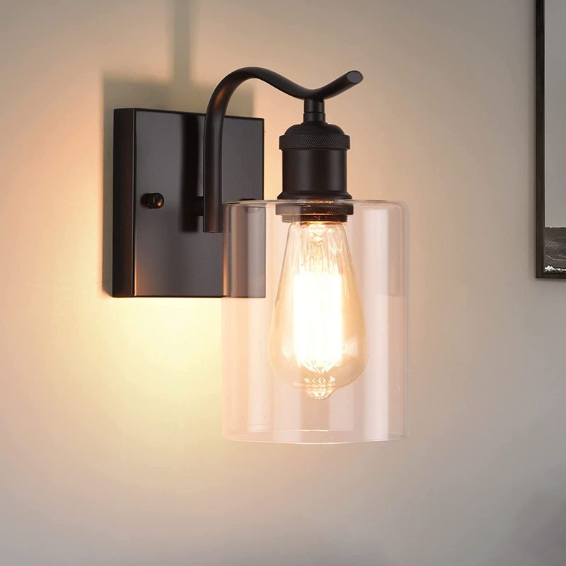 Industrial Style Metal Vanity Light Cylinder Shape Vanity Lamp for Shower Room
