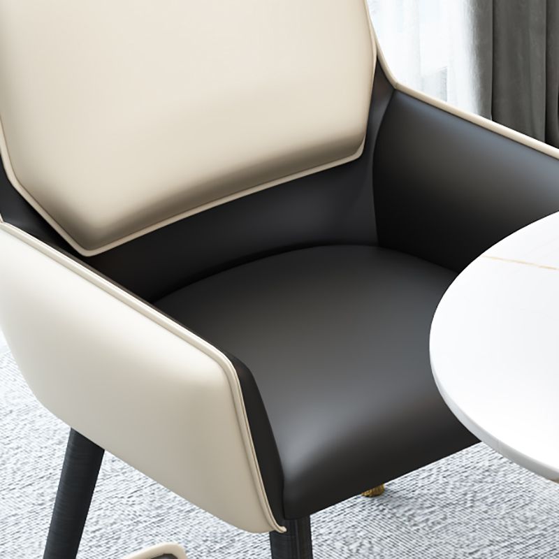 Glam Style Sintered Stone Dining Set Round 1/2/3/4/5 Pieces Dining Table Set