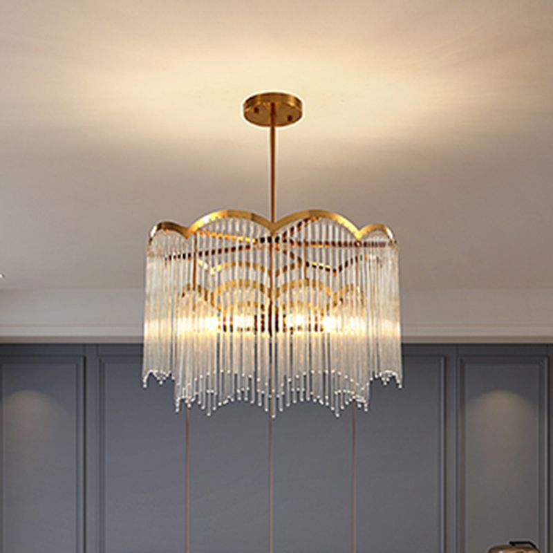 Accesorios de iluminación de araña circulares múltiples luces colgantes de vidrio de estilo moderno