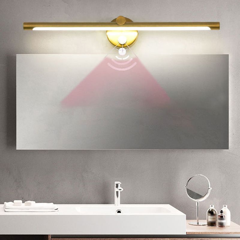 1 Light Linear Vanity Lighting Fixtures Modern Style Metal LED Mirror Lights