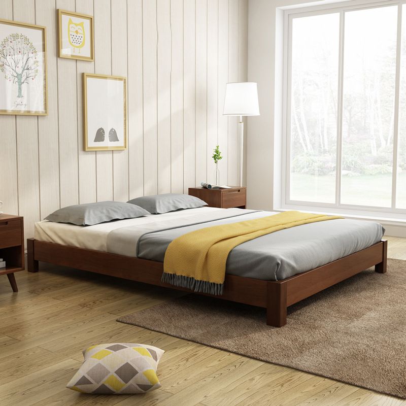 Contemporary Rubberwood With Custom Gold Legs Solid Color Standard Bed