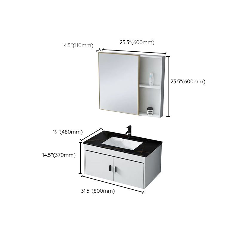 Wall-mounted Bathroom Vanity Modern Single-Sink Space Saver Vanity