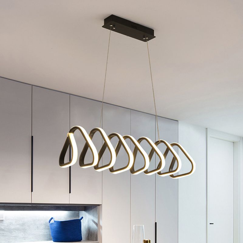 Triangolo/sala da pranzo quadrata isola leggera Minimalismo LED Minimalismo Apparecchiatura in nero in nero