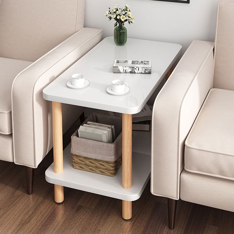 Modern Side Table No Distressing Wood End Table with Storage