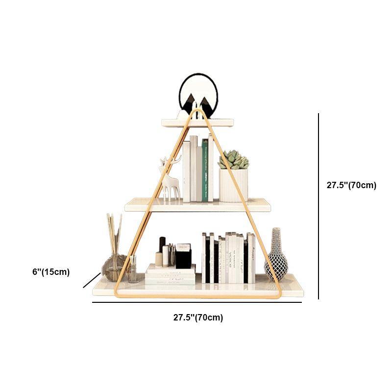 Open Bookcase Bookshelf Light Luxury Metal 3-Tier Book Shelf