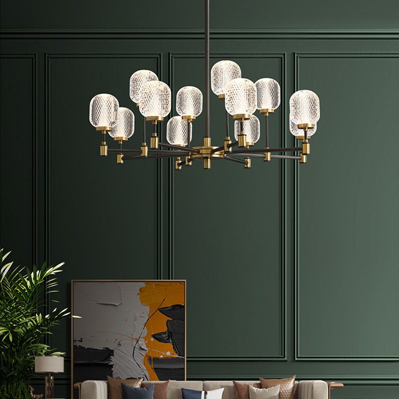 Lampadella ovale in vetro ovale trasparente per la sala da pranzo della sala da pranzo